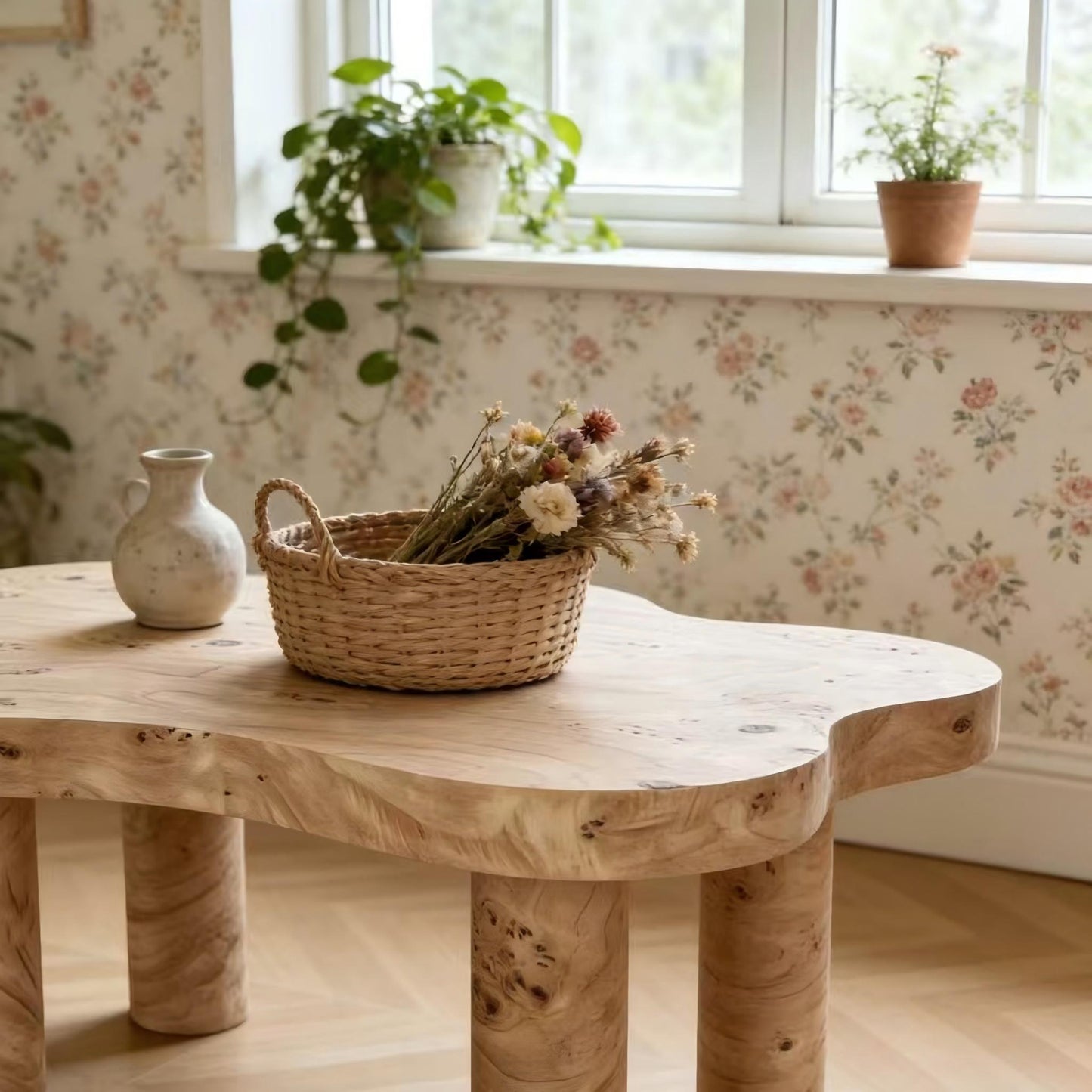 Cloud Shaped Coffee Table With 4 Round Legs
