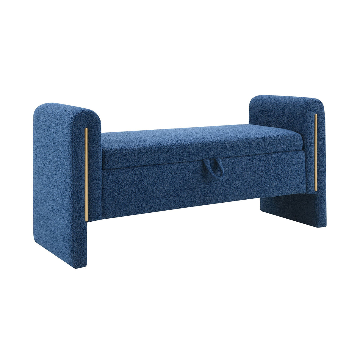 Modern Teddy Upholstered Large Bed End Bench With Arms And Storage - view 5