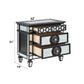 Varian II - Nightstand - Mirrored, Black & Sliver
