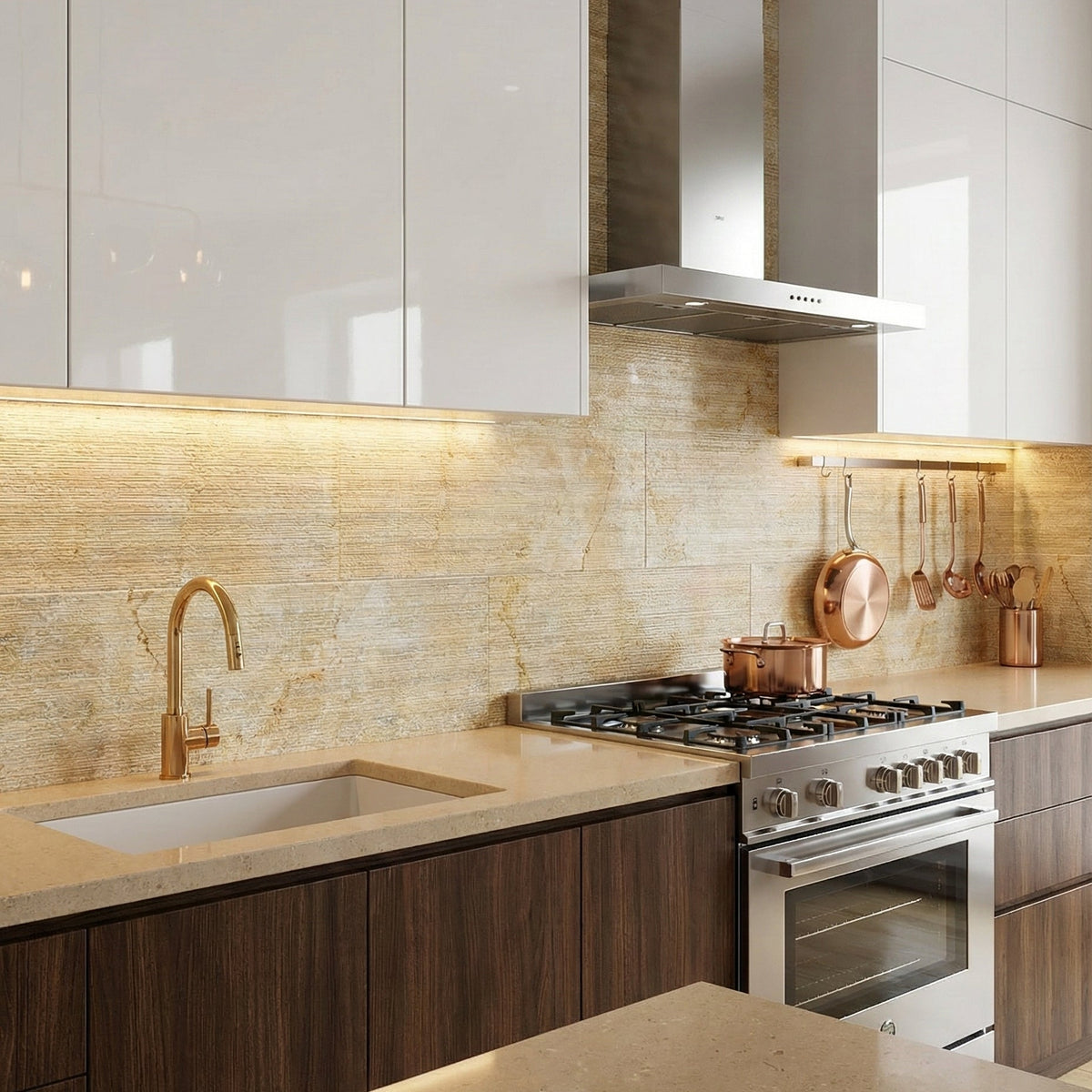 Gold Yellow Beige Natural Marble Wall Tiles