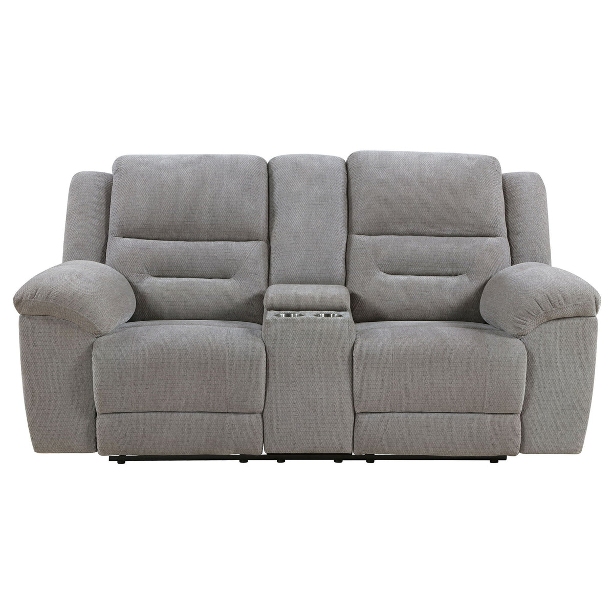 Gilson Chenille Upholstered Reclining Loveseat Grey - view 7