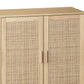 Elegant and Functional 4-Door Rattan Decorative Storage Cabinet