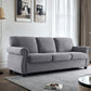 Soft Sofa, Upholstered 3 Seater Couch With High Density Foam, Loose Back Cushions And Turned Legs - view 19