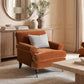 Alana 38" Lawson Accent Arm Chair with Metal Casters, Burnt