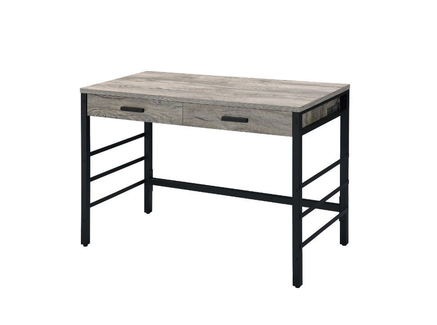Disho - Writing Desk With USB - Light Weathered Oak & Black