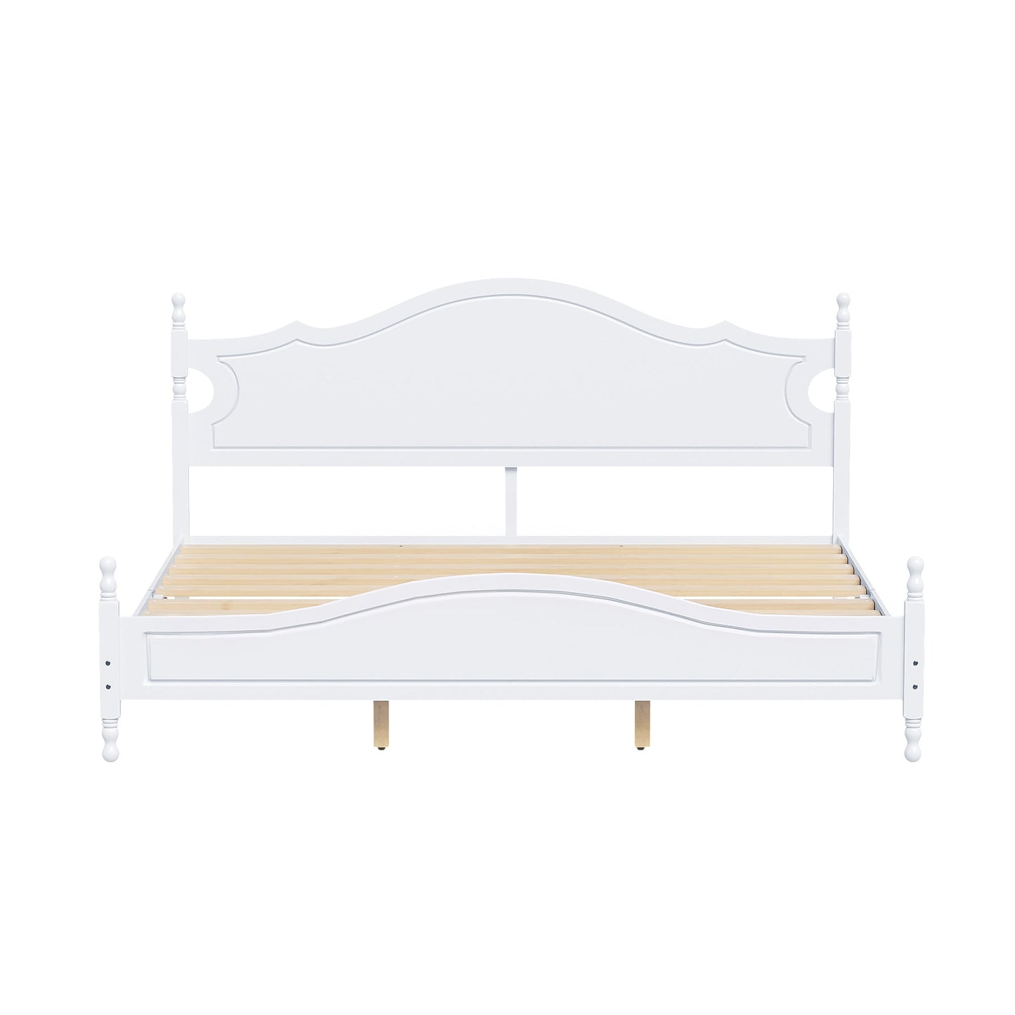Retro Style King Bed Frame with Headboard