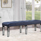 Varian II - Bench - Mirrored, Dark Navy Velvet & Black & Sliver