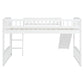 Twin Size Loft Bed With Slide And Ladder - White