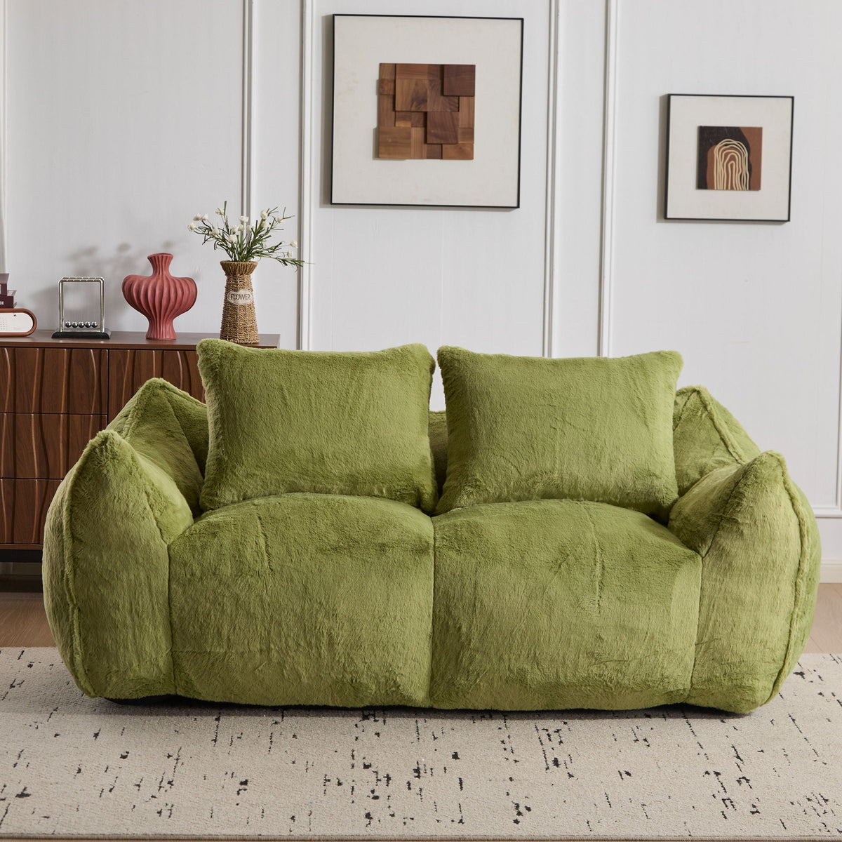 Giant Bean Bag Couch, Ultra Soft Fluffy Loveseat For Living Room - view 36