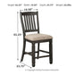 Tyler Creek - Upholstered Barstool (Set of 2) - Black / Grayish Brown