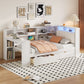 Wood Twin Size Platform Bed with Storage Shelves, Drawers, and LED