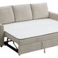 Leira Beige Linen Sleeper Sectional