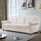 Soft Sofa, Upholstered 3 Seater Couch With High Density Foam, Loose Back Cushions And Turned Legs - view 20