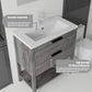 36 Inch Freestanding Bathroom Vanity with Sink and Soft-Close Drawer
