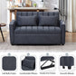 Convertible Sofa Bed Loveseat Sofa With Three USB Ports, Two Side Pockets, Two Cup Holders And 360° swivel - view 17