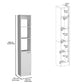 Linen Cabinet, 1 Door, 6 Shelves