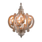 Farmhouse Chandelier, 6 Light Wood Chandelier Pendant Light Fixture With Adjustable Chain For Dining Room - view 34