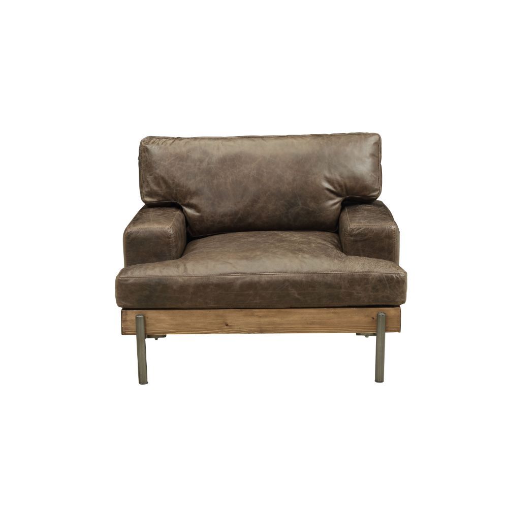 Silchester - Chair - Distress Chocolate Top Grain Leather & Oak