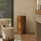 Nebula 29.5" Burl Accent Pillar Side Table