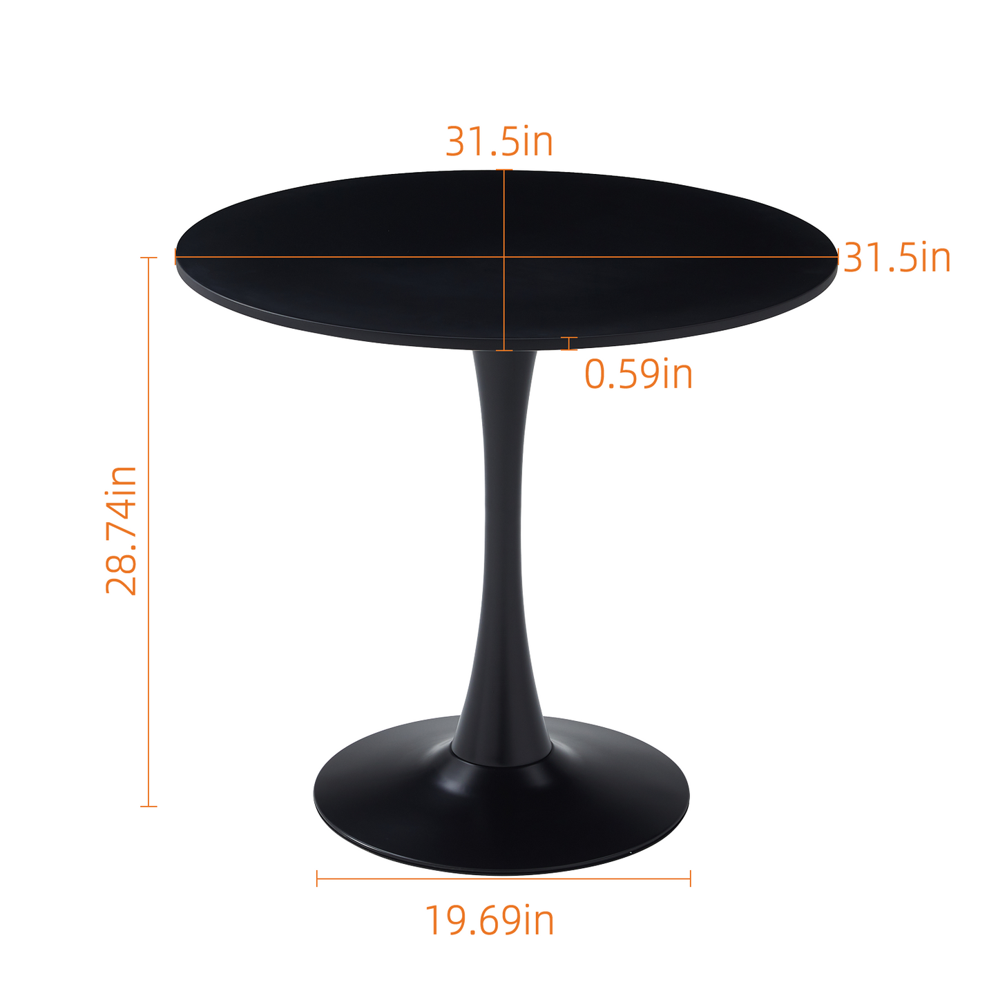 Black Round Dining Table