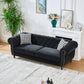 Chesterfield Upholstery Fabric Sofa With Roll Armrest & Nailhead, Mid Century Modern 3 And 3 Seater Couch - view 11