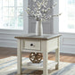 Bolanburg - Rectangular End Table - White / Brown / Beige