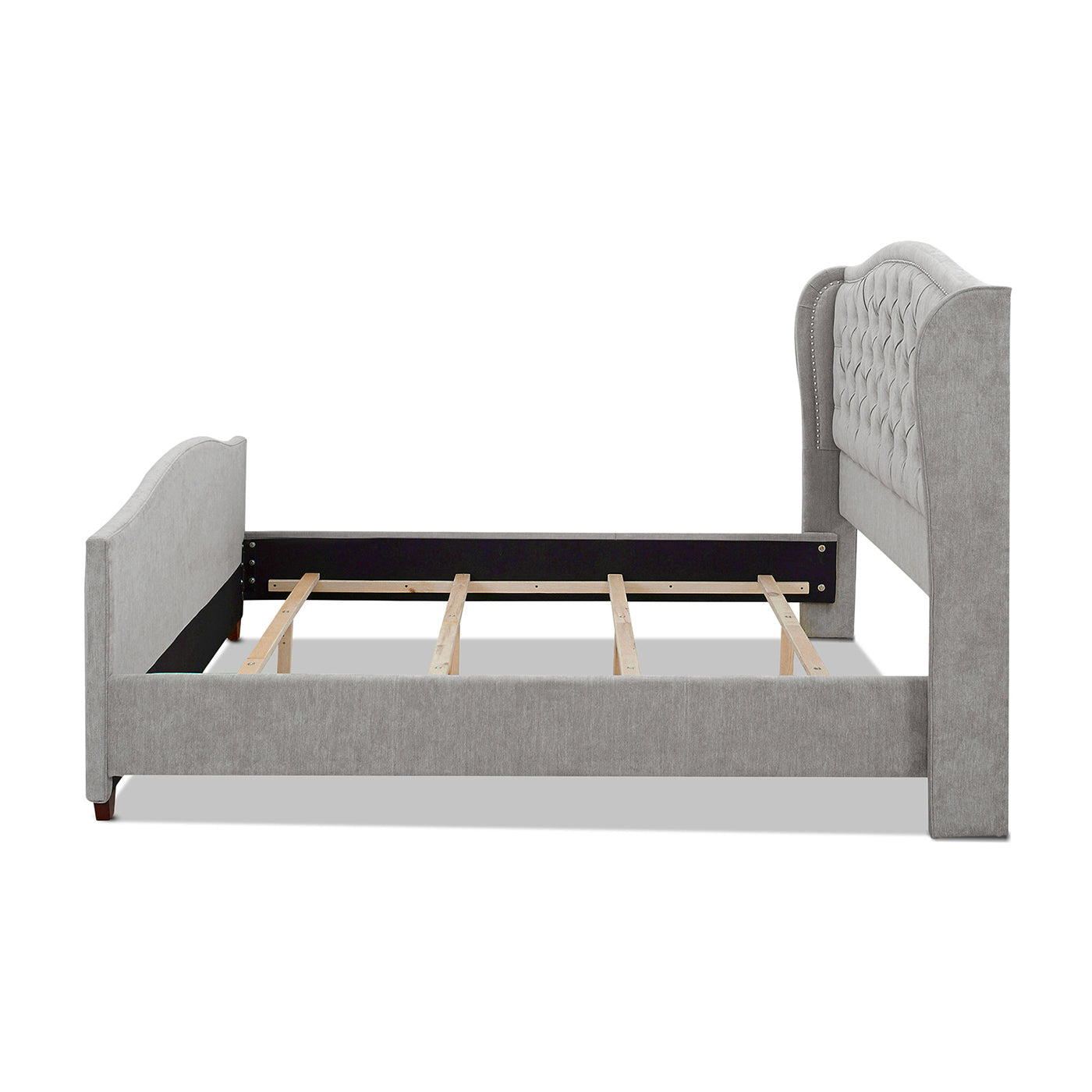 Marcella Upholstered Shelter Headboard Bed Set, King