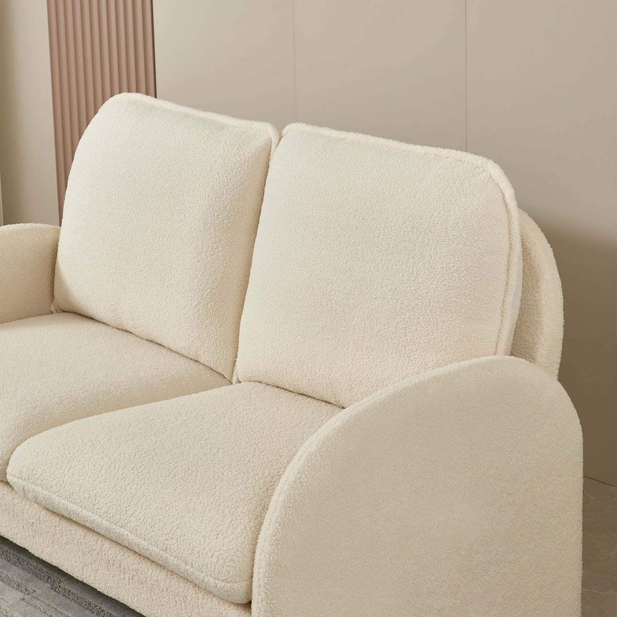 Loveseat Sofa Small Couch For Living Room, Sherpa Fabric Upholstered Loveseat Sofa Couch, Small Loveseat Sofa - view 17