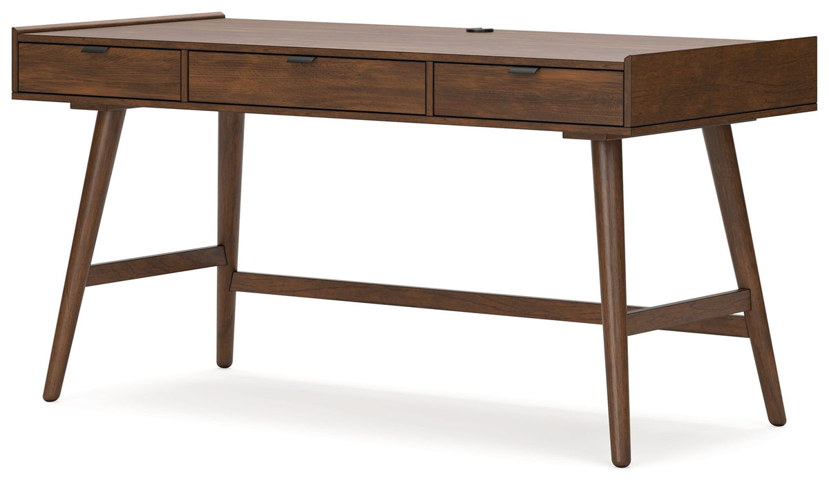 Lyncott - 3 Pc. - Home Office Desk, Chair, Bookcase - Brown - view 5