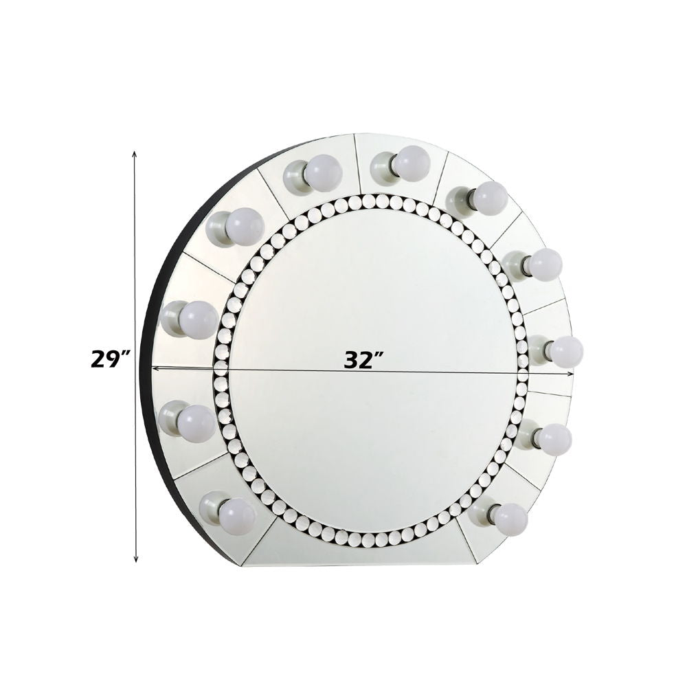 Farai - 29" Accent Mirror - Mirrored & Faux Crystal Diamonds