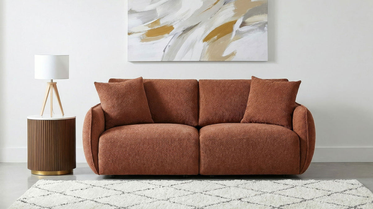 Elysia Chenille Upholstered Modular Lounge Loveseat Coral - view 5