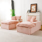 Pink Turtle Velvet Double Chaise Lounge