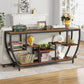70.9” Industrial Console Sofa Table with 7-Tier Storage Shelves