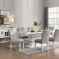 Elizaveta - Dining Table With Pedestal Base - Faux Crystal Diamonds & White High Gloss