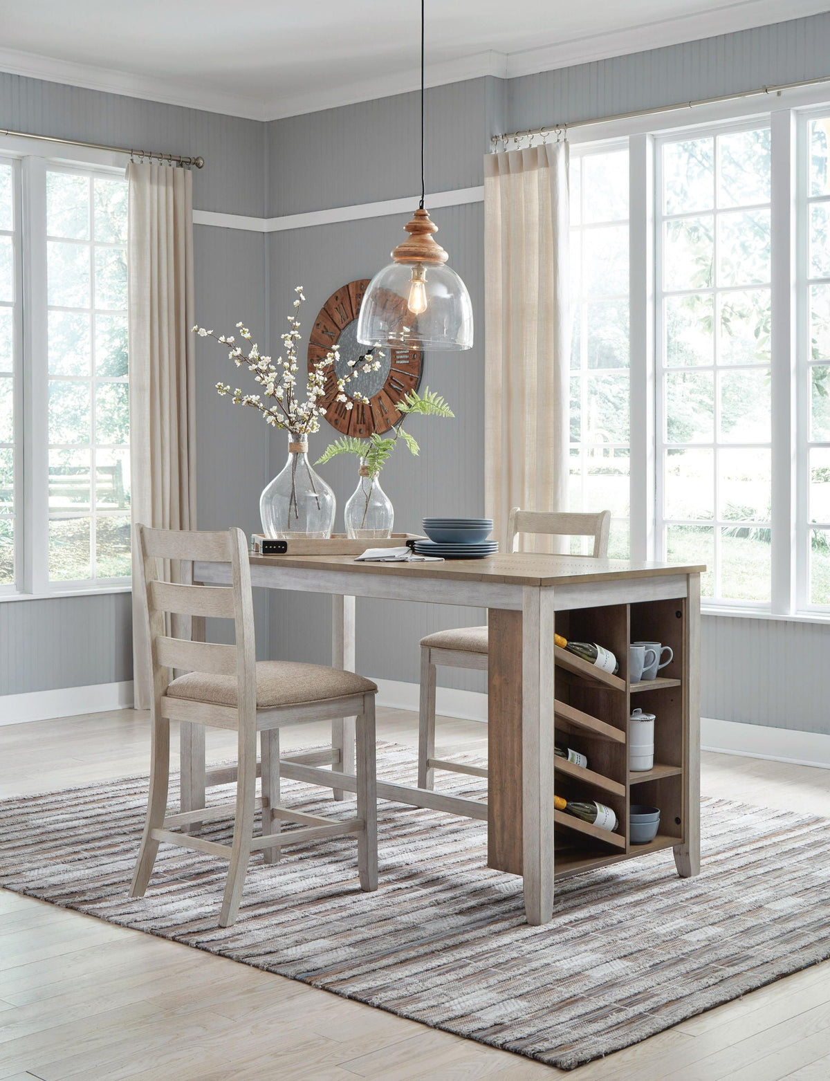 Skempton - Rectangular Counter Table With Storage - White
