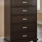 Covetown - Five Drawer Chest - Dark Brown