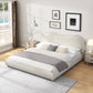 King Size Upholstered Platform Bed Frame with Rounded Corners