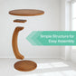 18.9" C-Shaped Round End Table