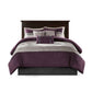 7 PC Pieced Faux Suede Comforter Set Purple King