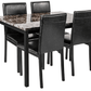 Furniture 5 Piece Metal Dinette Set with Faux Marble Top
