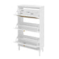 Modern Rattan 3 Door Shoe Rack Cabinet for Entryway