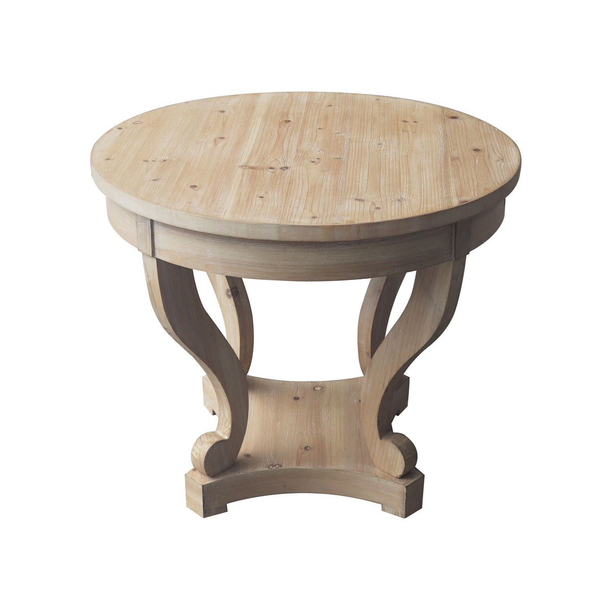 Curved Legs Farmhouse Style Small Size Round Dining Table End Table Side Table Coffee Table For Dinette, - view 7