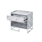 Azrael - Accent Table - White Printed Faux Marble & Chrome