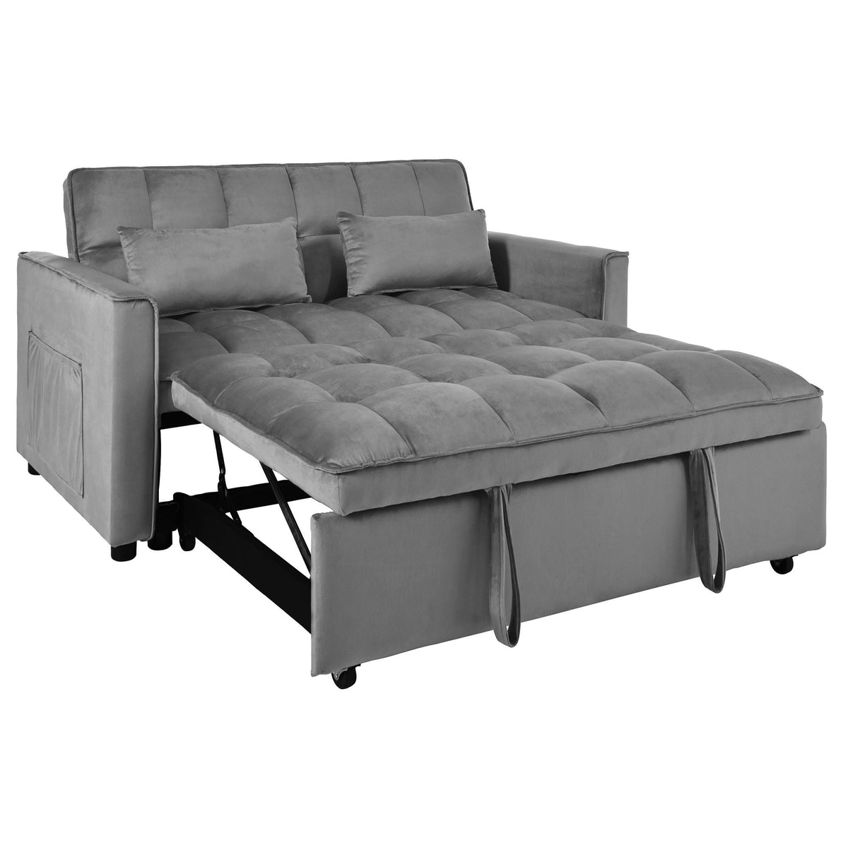 3 In 1 Pull Out Couch Convertible Sofa Bed With Reclining Backrest - view 4