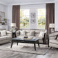 Zemocryss - Sofa With 3 Pillows - Beige Fabric