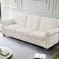 Soft Sofa, Upholstered 3 Seater Couch With High Density Foam, Loose Back Cushions And Turned Legs - view 22