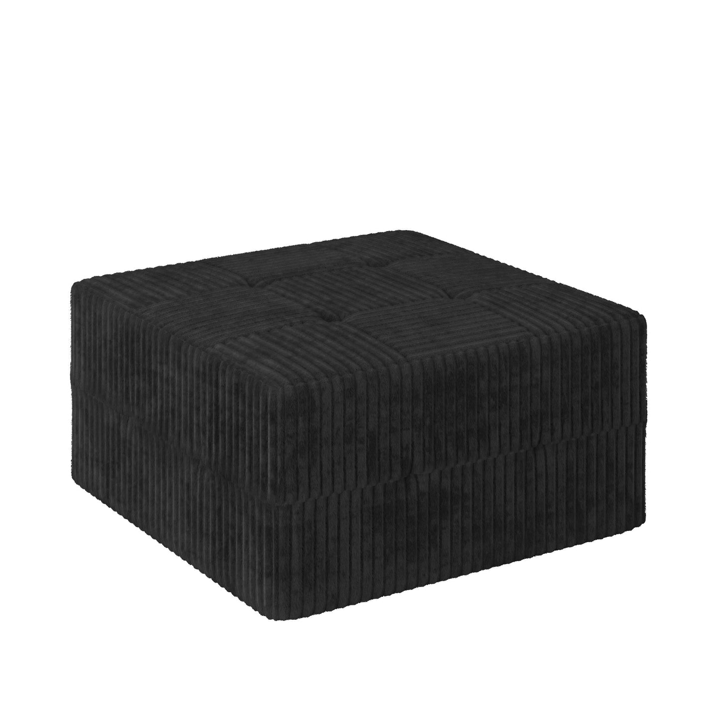 Modern Minimalist Corduroy Ottoman Sofa - Black