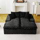 Black Turtle Velvet Double Chaise Lounge