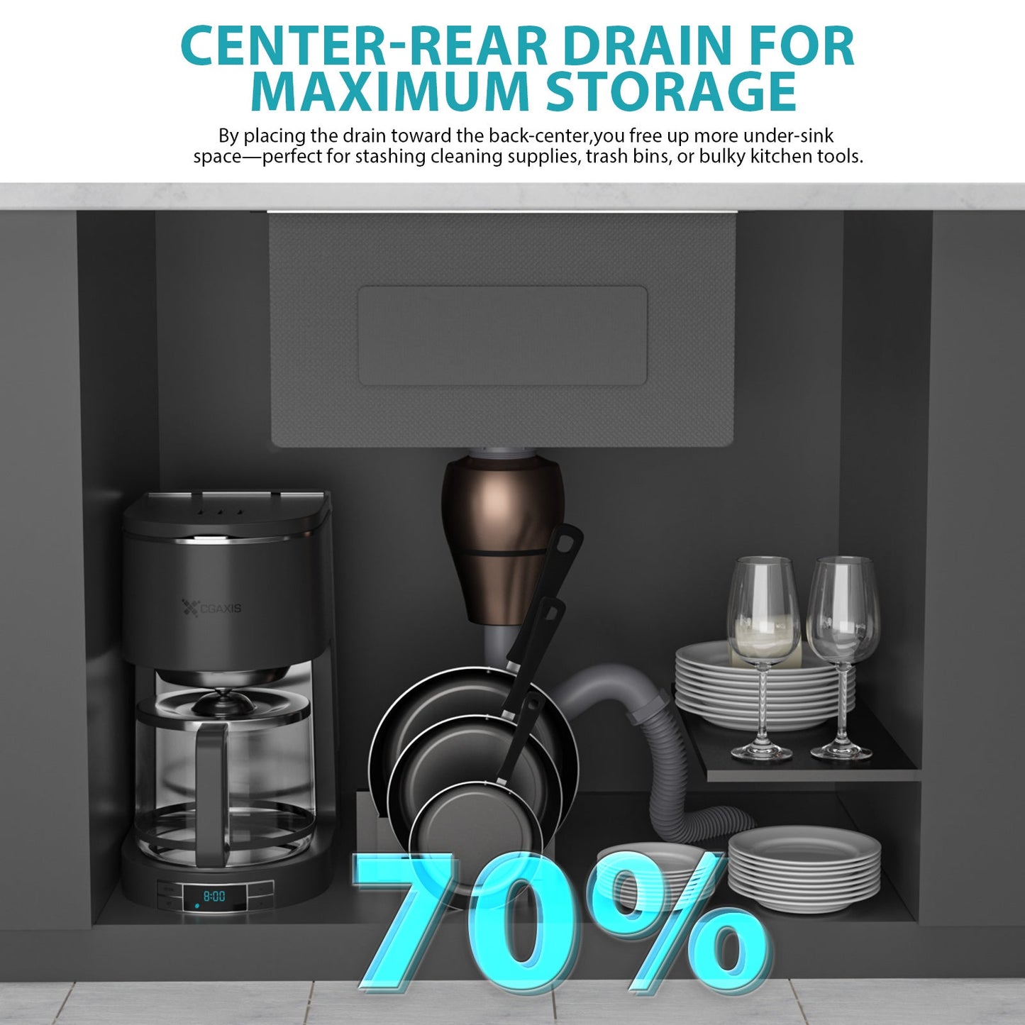 33" Drop-In Gunmetal Kitchen Sink