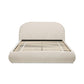 Archie Puffy Grounded Upholstered Platform Bed Queen, Oatmeal Light